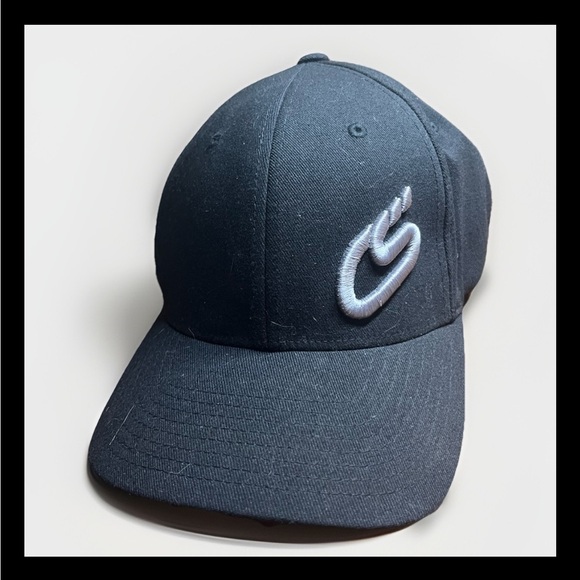 CorkSport Flexfit Hat Black Silver Embroidered L/XL - Picture 2 of 7